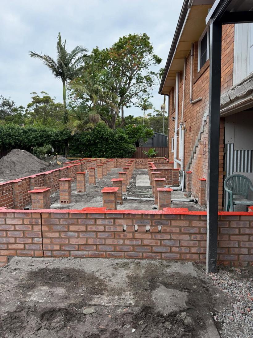 Completed brick subfloor with piers, materials supplied and installed
